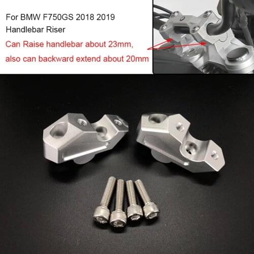 F750GS F750 GS 2018 2019 22MM Handlebar Risers Clamp Height up also Backward Extend Adapters with Bolts for BMW 2018 2019 F750GS