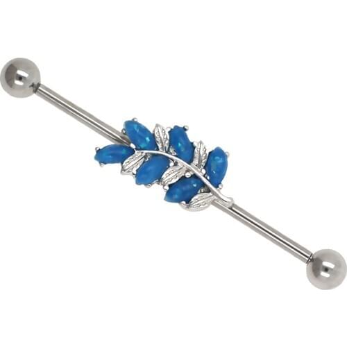 JHJT MUSI 14G/1.6mm Cartilage Nail 316L Surgical Stainless Steel Industrial Barbell Ear Cartilage Ring Piercing