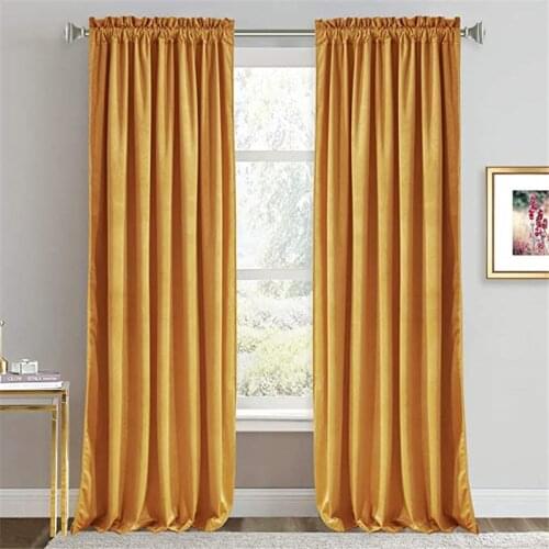 Luxury Navy Velvet Curtains for living Room Bedroom Green Soft Velvet Panels Light Blocking Energy Efficient Warm Gold