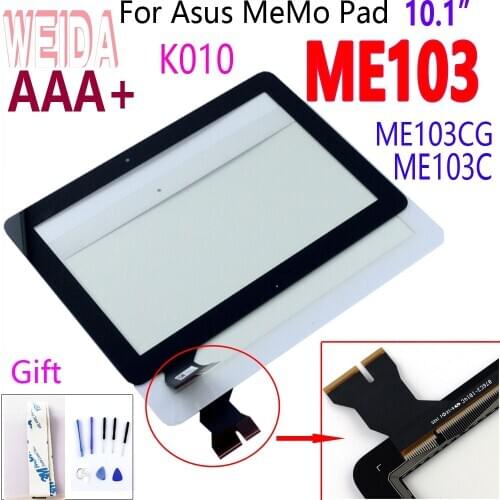 10.1" Touch Screen For ASUS MeMo Pad ME103 ME103C K010 Touch Digitizer Tablet Glass Panel Sensor MCF-101-1521-V1.0 Black Cable
