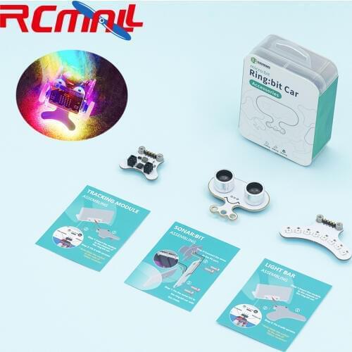 Sonar:bit+Tracking Module+Rainbow LED Strip Light Bar for Ring:bit Car V2 Line Following Modules micro:bit Accessories