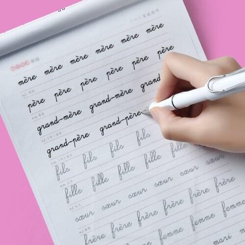 Adult Learn Chinese/French language Reusable Copybook for Kid Calligraphy Alphabet/Letter Handwriting Practice Book For Children