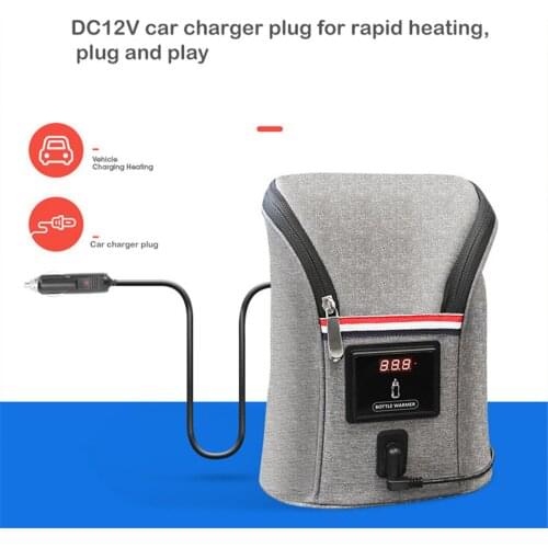 Outdoor Car-mounted Double baby bottle warmer Milk bag Portable Milk Water Warmer Travel Stroller Insulated Bag Baby Nursing Bot