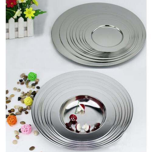 Broadside Multipurpose Soup Dish Stainless Steel Dinnerware Dinner Plate Flat Plate Tableware Vegetables Fruit Dish Soup plate