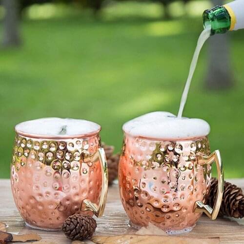 Wine Glasses Copper Goblet Juice Drink Stainless Steel Champagne Party Barware Mug Drum-Type Beer Coffe Cup Water Glass