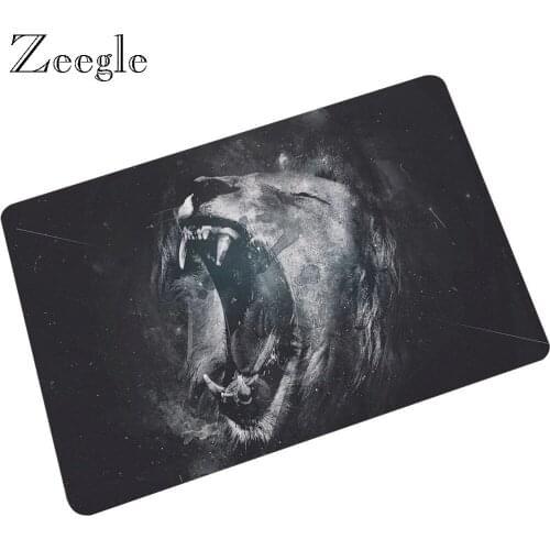 Zeegle Print Lion Home Door Mat Waterproof Bathroom Foot Mat Rubber Floor Rug Non Slip Outdoor Mat Hallway Foot Rug Washable Mat