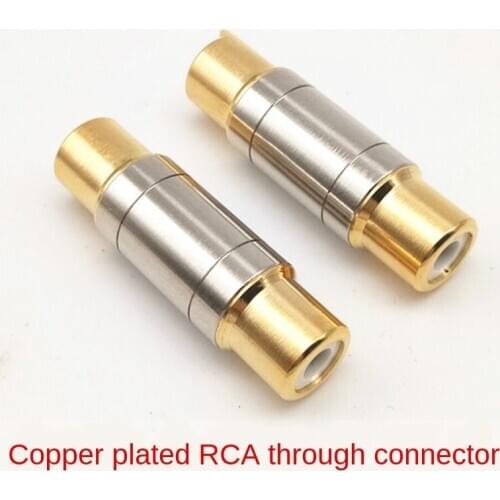 All Copper Gold-Plated RCA through Connector RCA Plug Lotus through Connector Video Audio RCA Female to Female through Connector