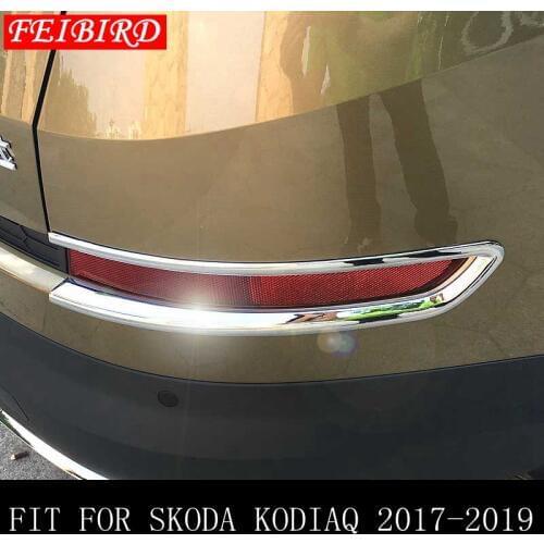 Rear Bumper Tail Fog Lights Lamp Cover Trim Kit Accessories Exterior ABS Fit For Skoda Kodiaq 2017 2018 2019