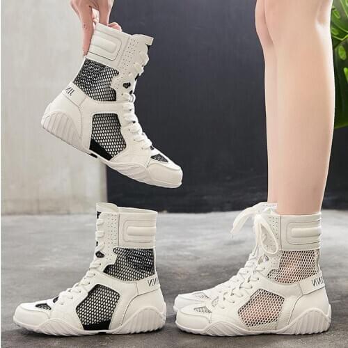 Women White boots Mesh Breathable High-top Sneakers Summer Ankle Ladies Shoes Fashion Casual Lace-up Soft Sneakers boots