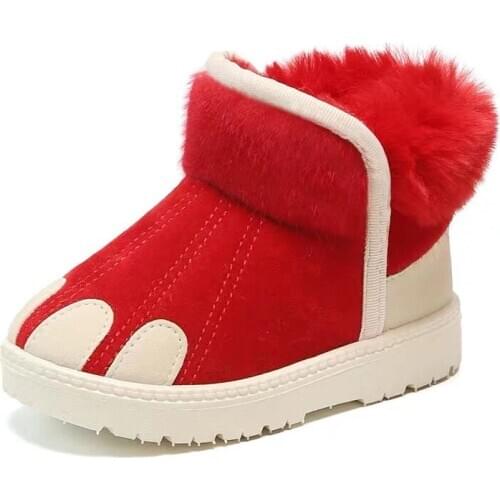 Winter Baby Girls Boys Snow Boots Warm Outdoor Children Boots Waterproof Non-slip Kids Plush Boots Infant Cotton Shoes