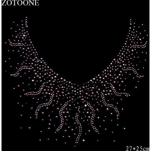 ZOTOONE Clear Strass Hotfix Rhinestone Applique for Clothes Wedding Dress Collar Decoration Cyrkonie Necklace Rhinestones E