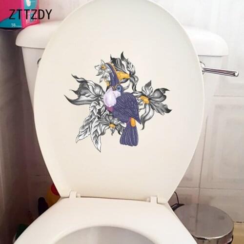 ZTTZDY 22.5×21.9CM Classical Flower Room Wall Decoration Personality Art Toilet Stickers Home Accessories T2-1527