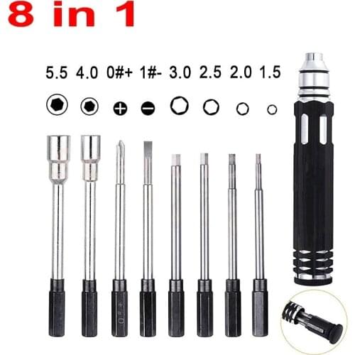 1set Sparkhobby Steel 8 in 1 Screwdriver Set Hexagon Socket Multifunctional Repair Tool Kit for RC Car Drones Models ACCS parts
