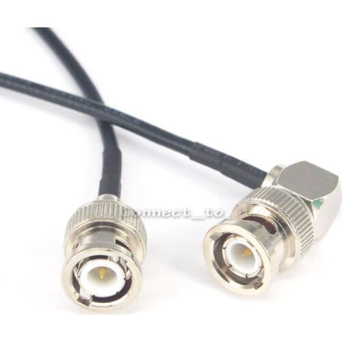 10 Pieces BNC Antenna Cable BNC Male to BNC Male RA 90 Degree RF Coax Connector Extension