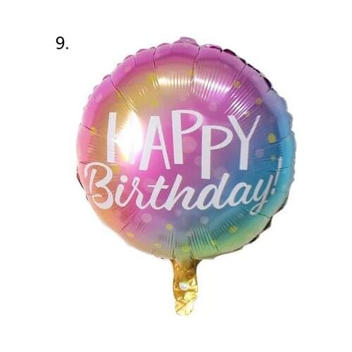 10pcs/lot 18inch Rainbow Round Foil Balloons Baby Shower Happy Birthday Party Decorations Wedding Supplies Kids Toys