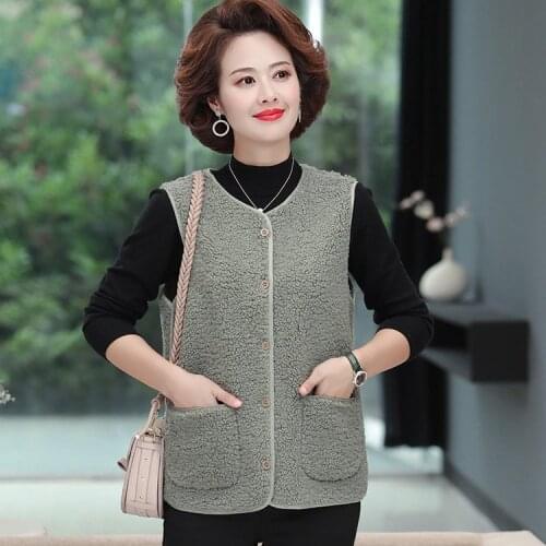 Plus Size 5XL Winter Warm Sleeveless Vest Women Vests Female Waistcoat Fall/Speing Jacket Coat Women Fleece Fur Vests