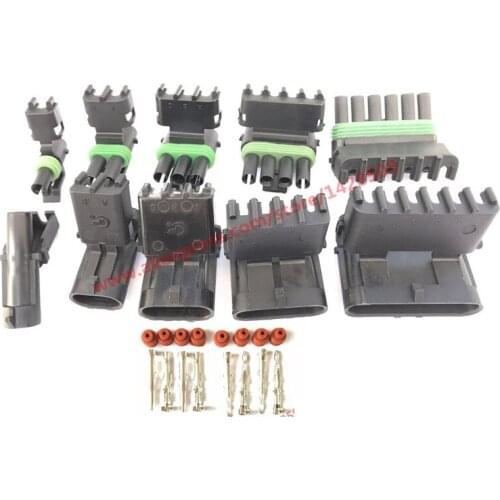 5 Set 1-6pin Female Male Weather Pack Electrical connector 2.5 Series Connector Plug Automobile Connectors 12010973 12015792