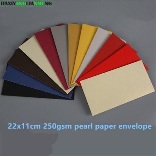 50pcs/lot 22x11cm 250gsm Pearl Paper Envelope Book Business Affairs Invitation Vip Member Card Set Gilding Printing Company