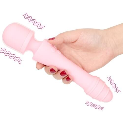 7 Speeds AV Magic Wand Heating Dildo Clit Stimulator Double Vibration Sex Toys For Women Lesbian G spot Massager