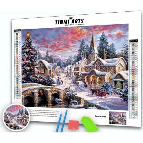 Diamond Painting Christmas 5d DIY Diamond Embroidery Snow Full Round Drill Cartoon Picture Of Rhinestone Wall Stickers