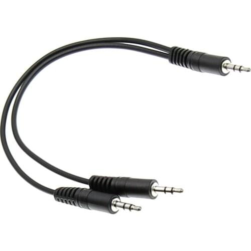 3.5mm Audio Cable 1 To 2 Splitter 3.5MM Jack Male To Male Black Headphone Auxiliary Cord Stereo Audio Cable