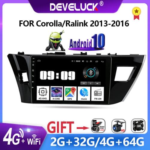 2 din Android 10 Car Radio Multimedia Video Player GPS Navigation For Toyota Corolla Ralink 2013 2014 2015 2016 2din Stereo FM