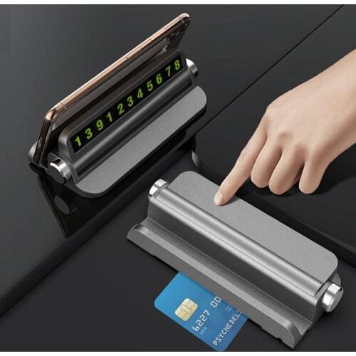 Car Plate Telephone Number Car Temporary Parking Card Phone Number Park Stop With Phone Holder Auto Accessories Hidden Switch
