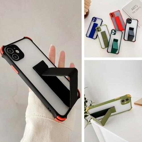 Phone Holder Case For Huawei P40 P30 Lite Mate 20 30 Pro P 40 P50 P30 Pro Matte Candy Color Wrist Strap Hand Band TPU Back Cover