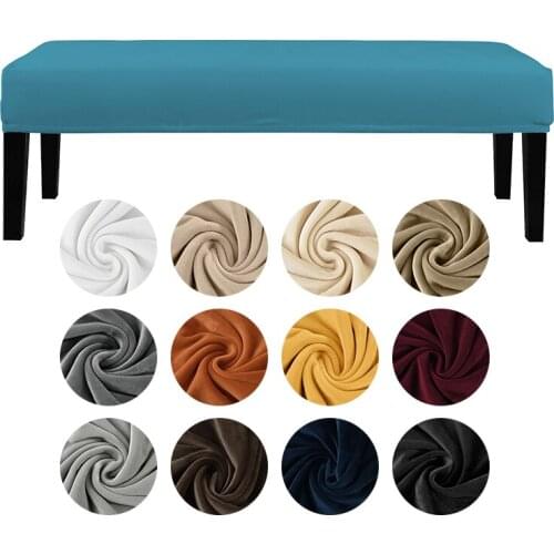 Velvet Fabric Nordic Piano Chair Cover Elastic All-inclusive Bench Covers Rectangular Solid Color Thickened Stool Cover Washable