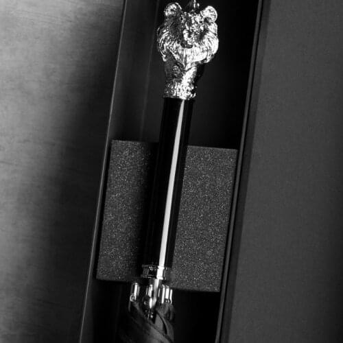 Black Windproof Umbrella Business Uv Protection Long Handle Large Fashion Umbrella Luxury Paraguas Mujer Rain Gear BD50UU