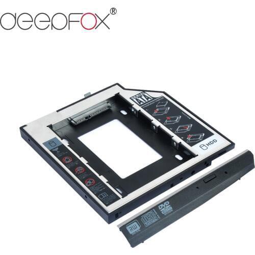 DeepFox SATA 3.0 9.5mm 2nd HDD Caddy for 2.5 '' SSD Hard Drive Case Enclosure For Laptop HP2560 DVD-ROM CD ROM OptiBay