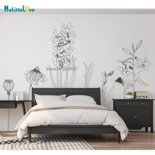 DIY Flower Wall Decal Modern Living Room Large Home decorative Removable Vinyl Wall Sticker Mural BB763