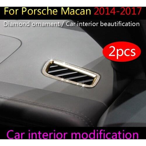 For Porsche Macan Car Interior Beautification Modification Diamond Ornament Air Conditioning Outlet Decoration Upgrade Transform