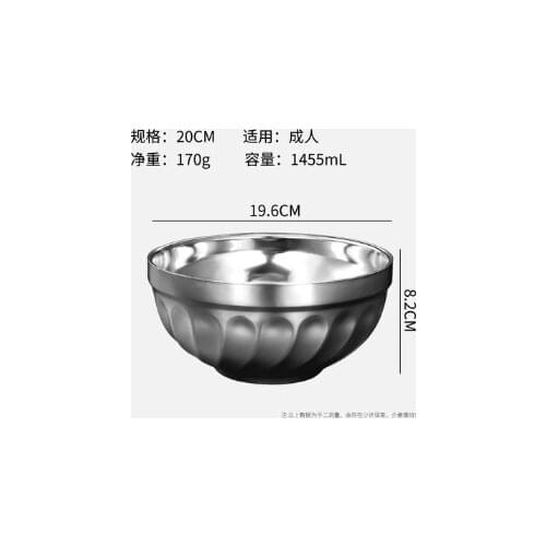 Double stainless steel bowl anti-hot insulation bowl Lily bowl soup bowl rice bowl not hot childrens Bowl