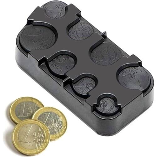 EAFC Car Coins Case Storage Euro Coin Box Holder Money Container Organizer Rolls Plastic Pocket Telescopic Dash
