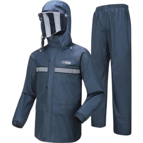 Electric Motorcycle Raincoat Waterproof Suit Rain Coat Jacket Men Riding Rain Pants Set Double Thickened Mens Sports Suits