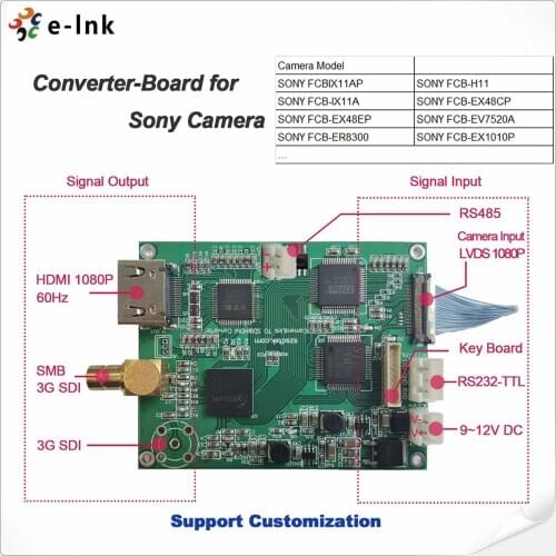 HDMI Converter Board PCBA for Sony FCB Industrial Camera with Output HD 3G SDI RS232 RS485 TTL Keyboard