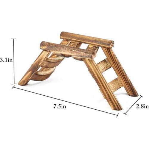 Hamster Ladder Bridge Natural Wooden Bridge Toy Chew Toy for Birds Guinea Pigs Small Pet Funny Favor Toy Pet Accessories