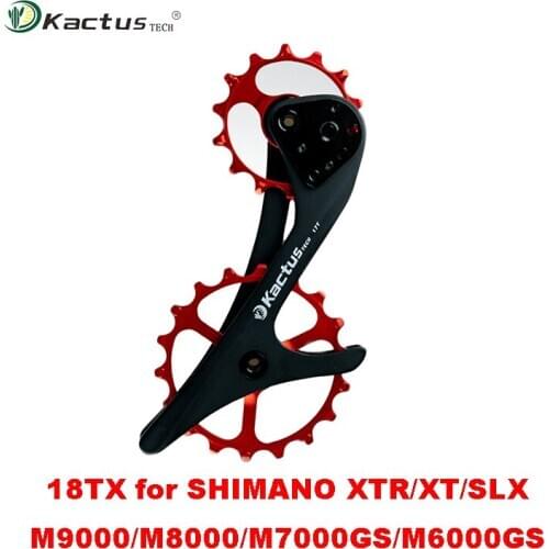 KACTUS 18TX Carbon Fiber Rear Derailleur Pulley Wheel MTB Road Bike Ceramic Bearing for Shimano M9000/M8000/M7000GS/M6000GS