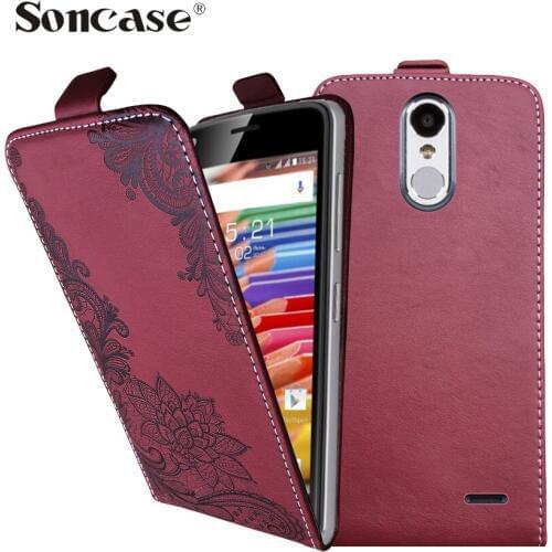 3D Stereo Embossing lace flower butterfly flip up and down leather phone bag cover case for Bravis X500 Trace Pro