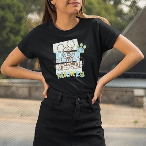 Summer Cartoon T-shirts Female Disney Fashion Casual Short Sleeve Mickey Mouse Printing Drop Ship Korean Style Harajuku T Shirts