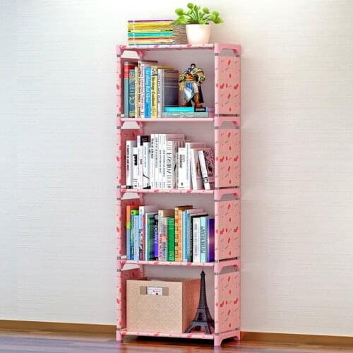 Fashion Simple Bookshelf Storage Shelve Non-woven Bookshelves 2/4 Layer Home Furniture Childrens Assembly Shelves Bookcase
