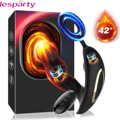 Male Prostate Massage Vibrator Anal Plug Silicone Waterproof G spot Stimulator Butt Plug Delay Ejaculation Dick Ring Toy For Men