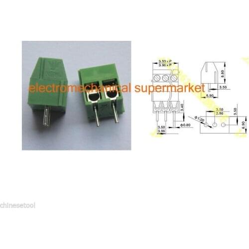 New 50pcs KF350-2P 2Pin Plug in Terminal Block Connector Panel 3.5mm pitch