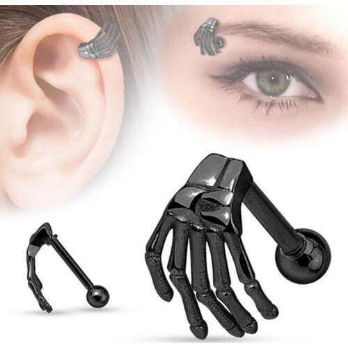 New ghost hand stud earrings popular style anti-allergic puncture jewelry Body Piercing for womenjewelry
