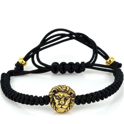 New Macrame Bracelets Men Gold Lion Head Braiding Bracelet Charm Men Jewelry with Good Price