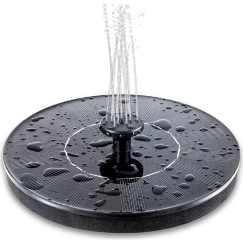 Practical Solar Fountain Pump with 4 Easy-To-Install Nozzles and 2 Holders for Fish Ponds, Terraces, Lawns, Swimming Pools