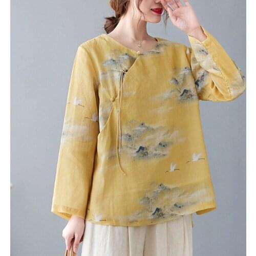 Желтые блузки QPFJQD China At AliExpress