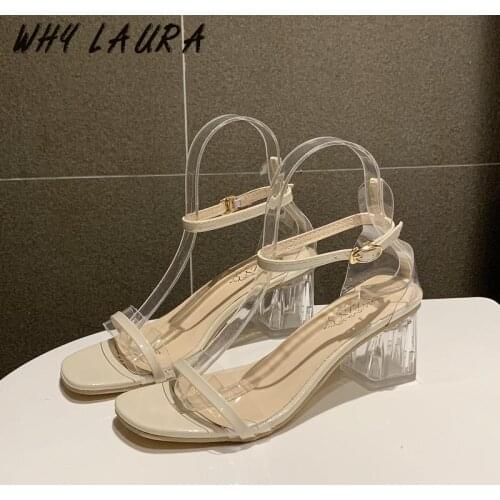 Summer sandals peep-toe women sandals candy colored heels square heels with women fashion casual heels