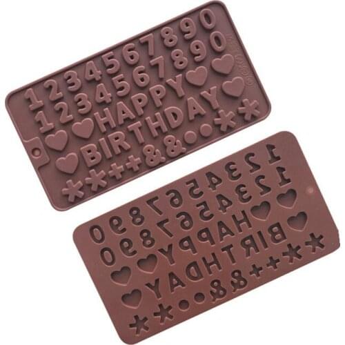 Digital Letter Silicone Chocolate Mold Pastry Tools Thanksgiving Home Diy Jelly Baking Mold Cake Decorating Tools